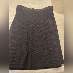 Cabi Womens Amelie Skater Circle Skirt Textured Ribbed Flare Black Knit Size M